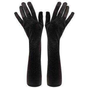 buttinette Satin-Handschuhe, schwarz, 55 cm - Size: 55 cm