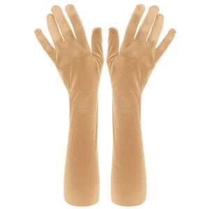 buttinette Satin-Handschuhe, gold, 55 cm - Size: 55 cm