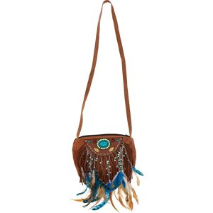 buttinette Tasche Indianer, braun/blau - Size: 18 x 23 cm