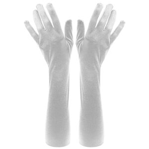 buttinette Satin-Handschuhe, silber, 55 cm - Size: 55 cm