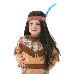 buttinette Kinder-Perücke Indianer, schwarz - Size: Einheitsgrösse