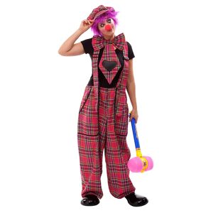 buttinette Clown-Latzhose mit Riesenkrawatte, unisex, pink - Size: Gr. XXXL