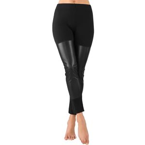 buttinette Leggings mit Kunstleder-Besatz, schwarz - Size: Gr. XXL/XXXL