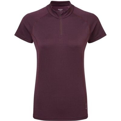 Montane F Dart Zip T-Shirt, Damen, dunkelviolett Montane F Dart Zip T-Shirt, Damen, dunkelviolett