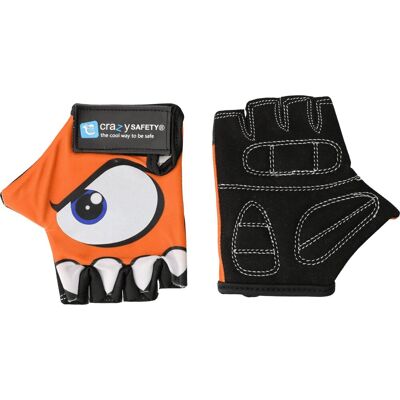Crazy Safety Kinder Fahrrad Handschuhe - Orange - Reflektierende Augen - Größe S Crazy Safety Kinder Fahrrad Handschuhe - Orange - Reflektierende Augen - Größe S