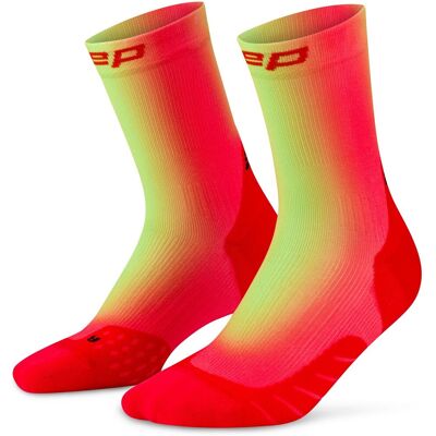 CEP Core Run EDT. GRADIENT Socks Mid Cut 5.0, Laufstrümpfe, Damen, rot/lime CEP Core Run EDT. GRADIENT Socks Mid Cut 5.0, Laufstrümpfe, Damen, rot/lime