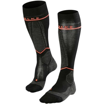 Falke SK Energizing, Skisocken, Damen, Black-Neon-Red Falke SK Energizing, Skisocken, Damen, Black-Neon-Red