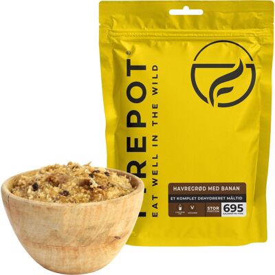 Firepot Haferbrei mit Banane, gefriergetrocknete Nahrung, XL Firepot Haferbrei mit Banane, gefriergetrocknete Nahrung, XL