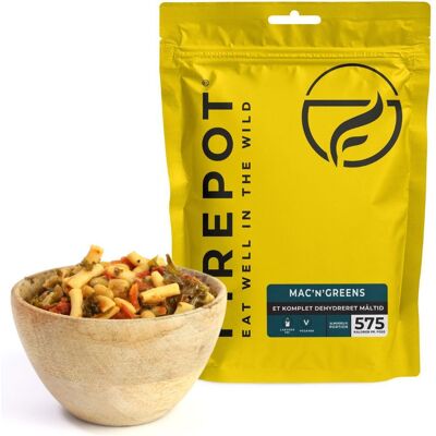 Firepot Mac'n'Greens, gefriergetrocknetes Essen, Reg Firepot Mac'n'Greens, gefriergetrocknetes Essen, Reg