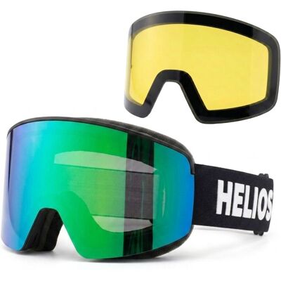 Helios View Magnet, Skibrillen, schwarz/grün Helios View Magnet, Skibrillen, schwarz/grün