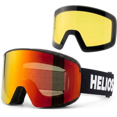 Helios View Magnet, Skibrillen, schwarz/rot Helios View Magnet, Skibrillen, schwarz/rot