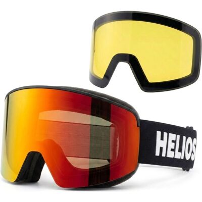 Helios View Magnet, Skibrillen, schwarz/rot Helios View Magnet, Skibrillen, schwarz/rot