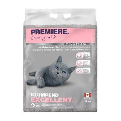 PREMIERE Katzenstreu - Natürliche Bentonit, Babypuderduft PREMIERE Katzenstreu - Natürliche Bentonit, Babypuderduft