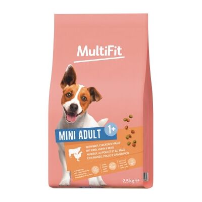 MultiFit Trockenfutter Hund Adult, Mini, mit Rind, Huhn & Mais 2.5 kg MultiFit Trockenfutter Hund Adult, Mini, mit Rind, Huhn & Mais 2.5 kg