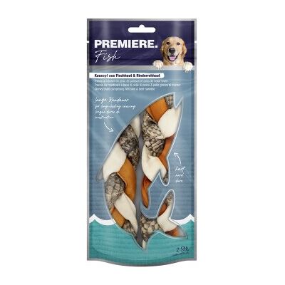 Premiere Hundesnack Treccia - Glutenfrei, Fettarm, Geflochtene Fisch- und Rinderschwarte Premiere Hundesnack Treccia - Glutenfrei, Fettarm, Geflochtene Fisch- und Rinderschwarte