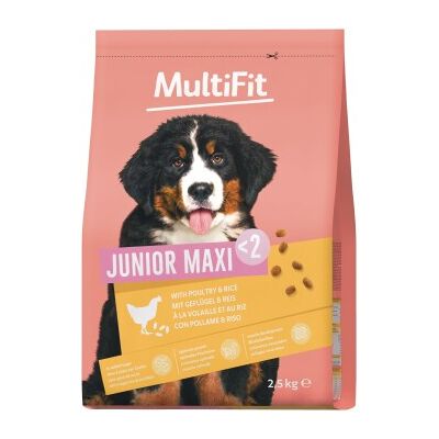 MultiFit Tockenfutter Hund Junior, Maxi, mit Geflügel & Reis 2.5 kg MultiFit Tockenfutter Hund Junior, Maxi, mit Geflügel & Reis 2.5 kg
