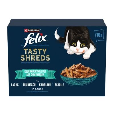 Felix Tasty Shreds 10x80g Geschmacksvielfalt aus dem Wasser Felix Tasty Shreds 10x80g Geschmacksvielfalt aus dem Wasser