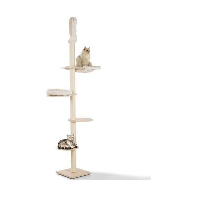AniOne Kratzbaum mit Deckenmontage - Moderner Holzlook AniOne Kratzbaum mit Deckenmontage - Moderner Holzlook