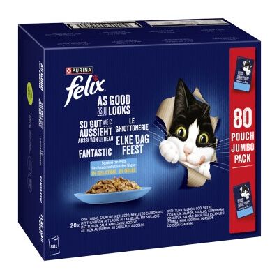 Felix So gut wie es aussieht Nassfutter Katze, Adult, Aus dem Wasser 80x85 g Felix So gut wie es aussieht Nassfutter Katze, Adult, Aus dem Wasser 80x85 g