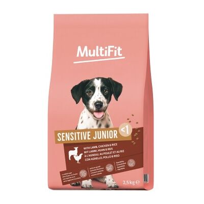 MultiFit Trockenfutter Hund, Junior, Sensitive, mit Lamm, Huhn & Reis 2.5 kg MultiFit Trockenfutter Hund, Junior, Sensitive, mit Lamm, Huhn & Reis 2.5 kg