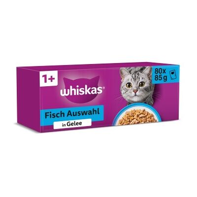 Whiskas Jumbo Pack 1+ Fisch Auswahl in Gelee 80 x 85g Whiskas Jumbo Pack 1+ Fisch Auswahl in Gelee 80 x 85g