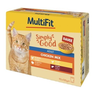 MultiFit Adult Chicken Mix - Komplett Katzenfutter, 92x100g MultiFit Adult Chicken Mix - Komplett Katzenfutter, 92x100g