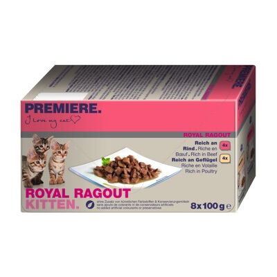 PREMIERE Royal Ragout Nassfutter Kitten Mixpaket 8x100g PREMIERE Royal Ragout Nassfutter Kitten Mixpaket 8x100g