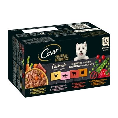 Cesar Natural Goodness Nassfutter Hund Adult, Mixpaket, Casserole in Sauce 8x100 g Cesar Natural Goodness Nassfutter Hund Adult, Mixpaket, Casserole in Sauce 8x100 g