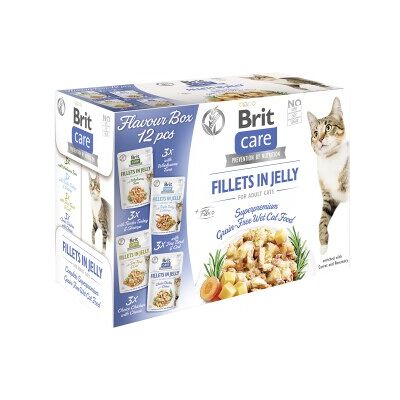 Brit Care Nassfutter Katze Adult Filets in Gelee Mixpaket 12x85 g Brit Care Nassfutter Katze Adult Filets in Gelee Mixpaket 12x85 g