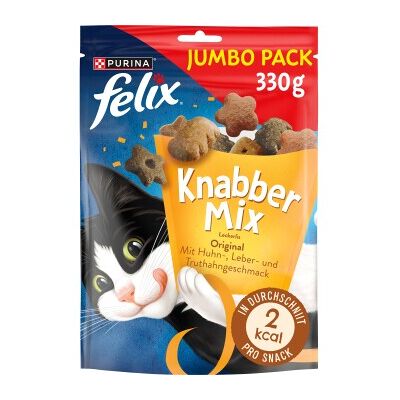 Felix Marke Modell - Hühnchen Rind Lachs Knabbermix - Katzensnacks Felix Marke Modell - Hühnchen Rind Lachs Knabbermix - Katzensnacks