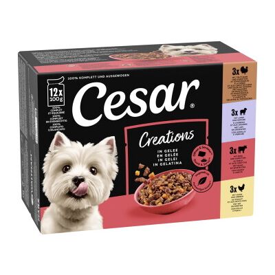 Cesar Creations Nassfutter Hund Adult 4 Variationen in Gelee 12x100g Cesar Creations Nassfutter Hund Adult 4 Variationen in Gelee 12x100g