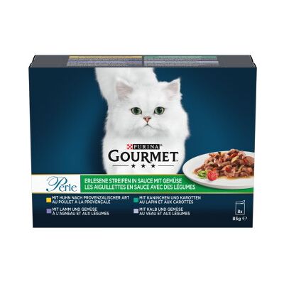 GOURMET Perle Erlesene Streifen mit Gemüse 8x85 g GOURMET Perle Erlesene Streifen mit Gemüse 8x85 g