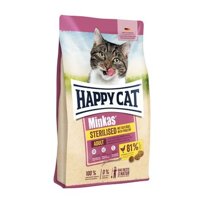 HAPPY CAT Minkas Trockenfutter Katze, Adult, Sterilised, Geflügel 4 kg HAPPY CAT Minkas Trockenfutter Katze, Adult, Sterilised, Geflügel 4 kg
