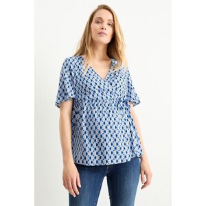 C&A Mama C&A Still-Bluse-gemustert, Blau, Größe: 38 Female