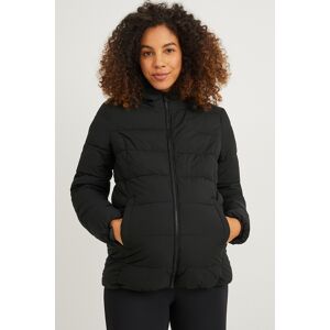 C&A Mama C&A Umstands-Steppjacke mit Kapuze und Baby-Einsatz, Schwarz, Größe: 42 Weiblich