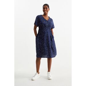 C&A Mama C&A Viskose-Still-Kleid-gepunktet, Blau, Größe: 34 Weiblich