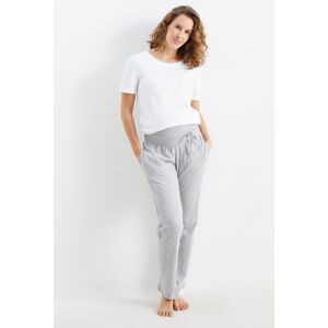 C&A Mama C&A Umstands-Pyjamahose-gepunktet, Grau, Größe: XL Weiblich