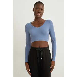 C&A Active C&A Crop Langarmshirt-Yoga-4 Way Stretch, Blau, Größe: L Female
