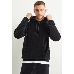 C&A Samt-Hoodie, Schwarz, Größe: L Male