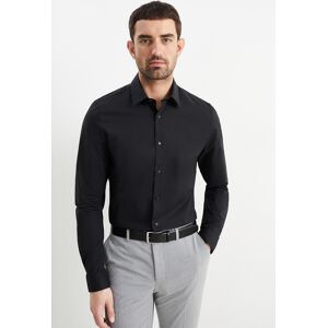 C&A Businesshemd-Slim Fit-extra lange Ärmel-bügelleicht, Schwarz, Größe: S Männlich