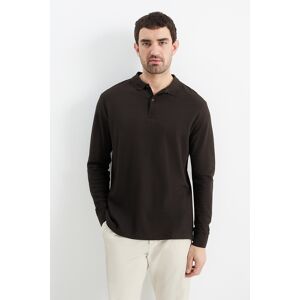 C&A Poloshirt-strukturiert, Schwarz, Größe: 2XL Männlich