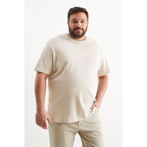 C&A T-Shirt-strukturiert, Beige, Größe: 3XL Männlich