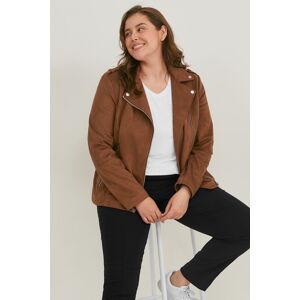 C&A Bikerjacke-Velourslederimitat, Braun, Größe: 56 Weiblich