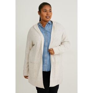 C&A Strickjacke mit Kapuze, Beige, Größe: 48-50 Weiblich