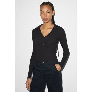 C&A CLOCKHOUSE-Crop Langarmshirt, Schwarz, Größe: L Female