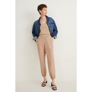 C&A Stoffhose-Mid Waist-Tapered Fit, Beige, Größe: 44 Female