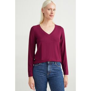 C&A Basic-Langarmshirt, Rot, Größe: M Female