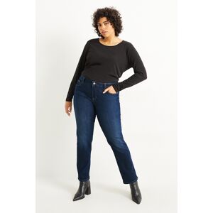 C&A Straight Jeans-Mid Waist-LYCRA®, Blau, Größe: 54 Weiblich