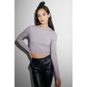 C&A CLOCKHOUSE-Crop Langarmshirt, Lila, Größe: L Weiblich