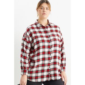 C&A CLOCKHOUSE-Flanellbluse-kariert, Weiss, Größe: 52 Weiblich